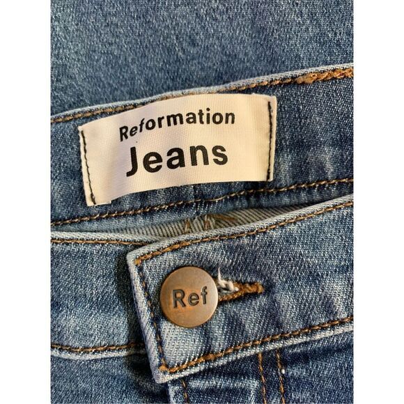 Reformation Suzie Skinny Jeans in Rhine Wash Blue Size 26 - Picture 7 of 12